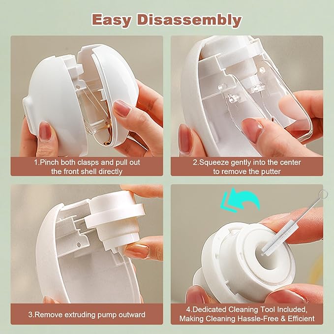 Toothpaste Dispenser Wall Mounted for Bathroom Automatic Toothpaste Squeezer for Kids and Adult with Custom Cleaning Brush & 2 Heavy-Duty Adhesive Pads (Rouge Powder)