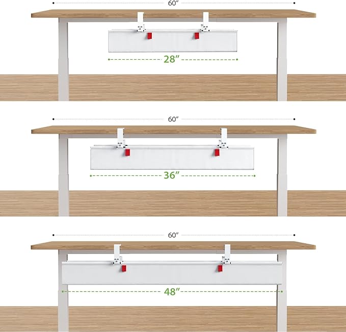 KEEGH Large 36" Under Desk Cable Management Tray - Under Desk Cord Organizer - Clamp/Screw Mount - Support Upto 70lbs - Wire Management - Gaming/PC Cable Tray - Cord Hiders for Office/Home, White