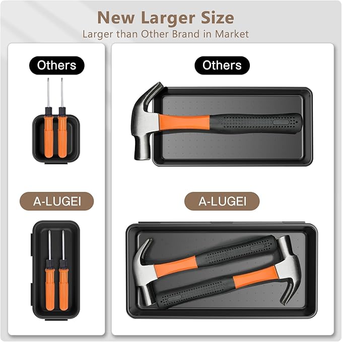 【More Larger Size】A-LuGei【69 PCS-5 Size】 Tool Box Organizer Tray Divider Set【Black】 Desk Drawer Organizer Bin, Garage Organization and Storage Toolbox for Rolling Tool Chest Cart WorkBench Part Widget