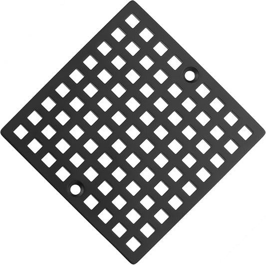Square Shower Drain Cover, 4 Inch, SUS304 Stainless Steel, Hair Catcher Filter (Matte Black)