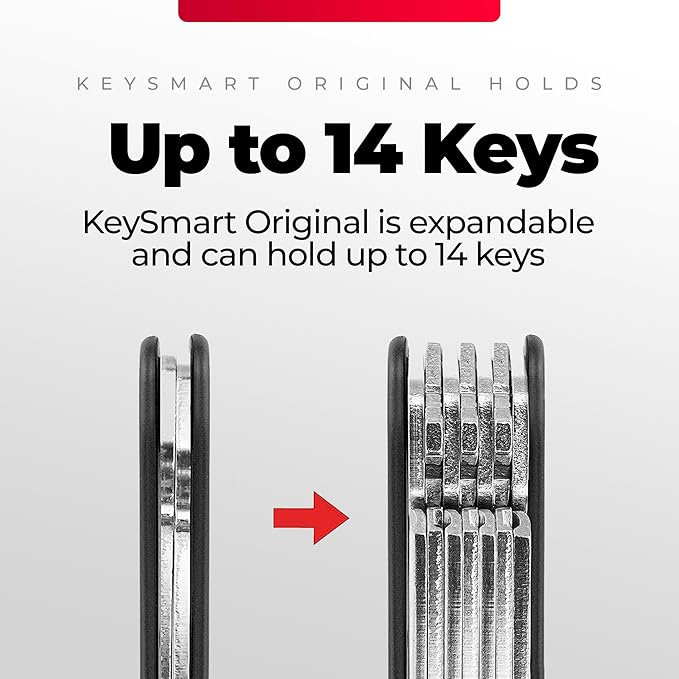 KeySmart Flex - Key Holder for Keychain-Compact Key Organizer for Key Chain, Minimalist Clutter-Free, Up to 8 Keys