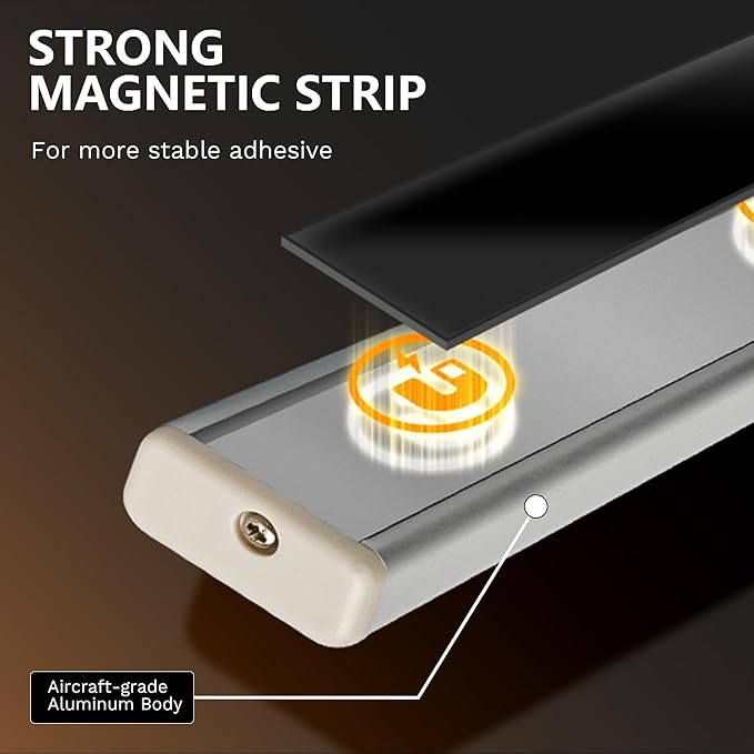 Under Cabinet Lights, 10LED Battery Motion Sensor Light Indoor Magnetic Stick-Anywhere Closet Lights for Stair Kitchen Wardrobe Hallway(6 Pack)