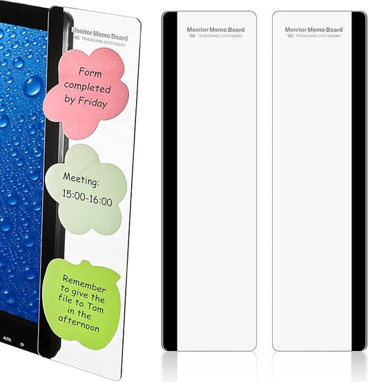 Zonon 8 Pieces Monitor Memo Board, Memo Boards for Computers Transparent Acrylic Monitor Side Panel Office Desk Accessories Desktop Computer Sticky Note Holder for Office Home Work Desk