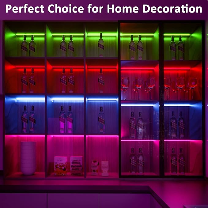 3 Pcs RGB Under Cabinet Lights Kit, Smart App and Remote Control Under Cabinet Lighting, Dimmable Under Counter Lights for Kitchen, Plug in LED Lights Bar for Cabinet, Counter, Workbench, Desk