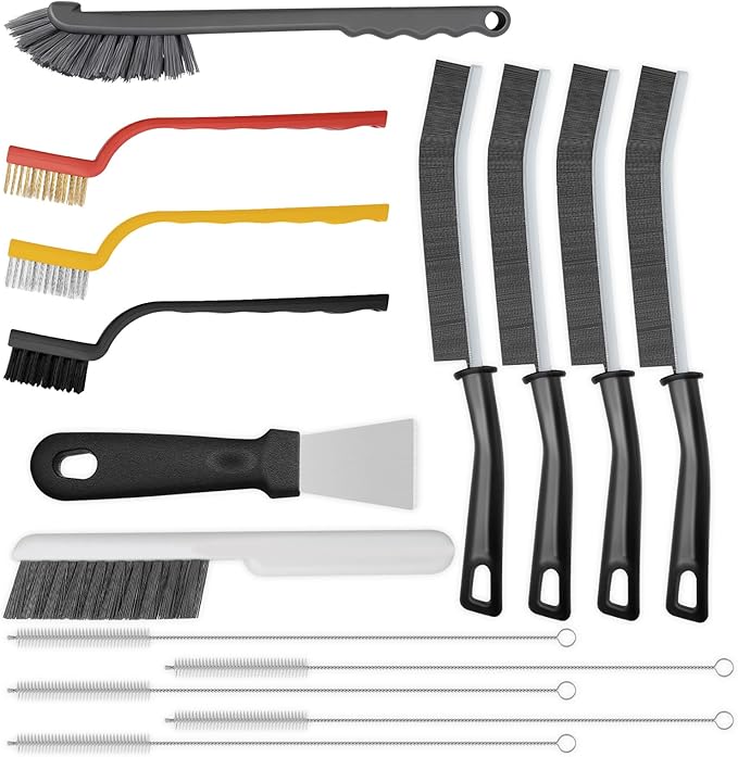 15pcs Crevice Cleaning Brush, Hard Bristle Scrub Brushes Tools, Multifunctional Grout Brush for Home, Bathroom, Ktichen, Window and Corners
