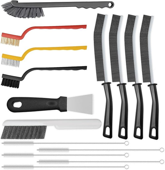 15pcs Crevice Cleaning Brush, Hard Bristle Scrub Brushes Tools, Multifunctional Grout Brush for Home, Bathroom, Ktichen, Window and Corners