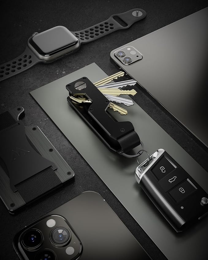 Key Organizer Compact Key Holder Metal Key Chain Minimalist key case key holder for keychain Secures 1-5 Keys