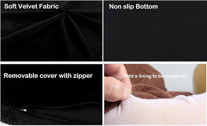 Sigmat Recliner Cushion for Elderly with Memory Foam 20x20x3 Inches Large Square Seat Cushion for Recliner Chair, Floor Pillow, Truck Seat Cushion Black-Grey