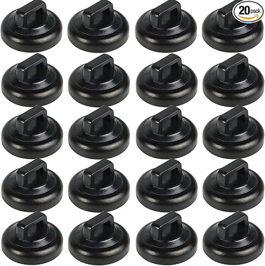 Magnetic Cable Zip Tie Mounts Clips Multipurpose Zip Ties Mount Base Holder Black Wire Cable Holder Mount Wire Clips Management for Home Office Marine Electrical Wiring (Black, 20 Piece)