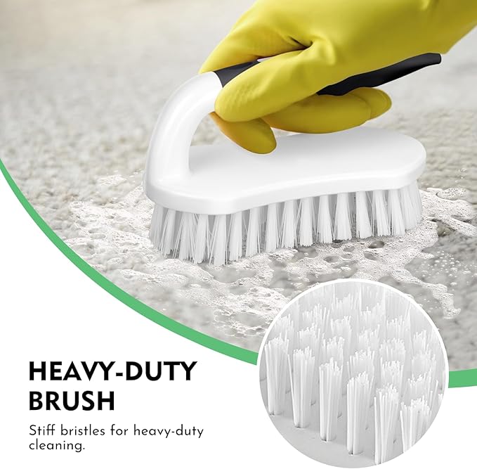 SetSail Scrub Brush, Heavy-Duty Scrub Brushes for Cleaning with Stiff Bristles Cleaning Brush for Shower, Bathroom, Carpet, Kitchen and Bathtub Scrubber - 2 Pack Black