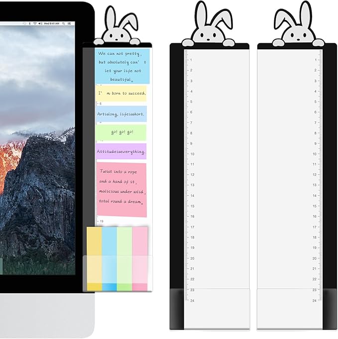 Office Desk Accessories 2pcs Multifunction Computer Monitor Memo Board - Transparent Computer Side Panel Memo Creative Monitor Side Panel Suitable for Office Home Desktop (Monitor Memo Board 9)