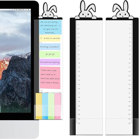 Office Desk Accessories 2pcs Multifunction Computer Monitor Memo Board - Transparent Computer Side Panel Memo Creative Monitor Side Panel Suitable for Office Home Desktop (Monitor Memo Board 9)