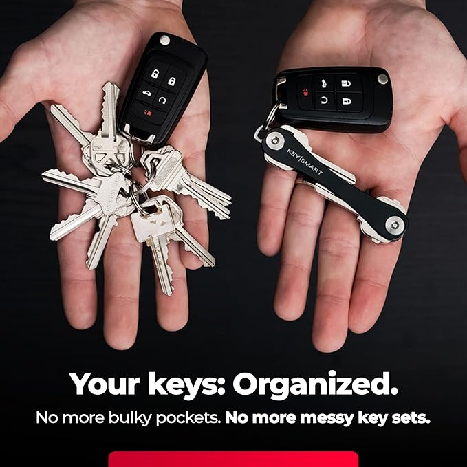 KeySmart Flex - Key Holder for Keychain-Compact Key Organizer for Key Chain, Minimalist Clutter-Free, Up to 8 Keys