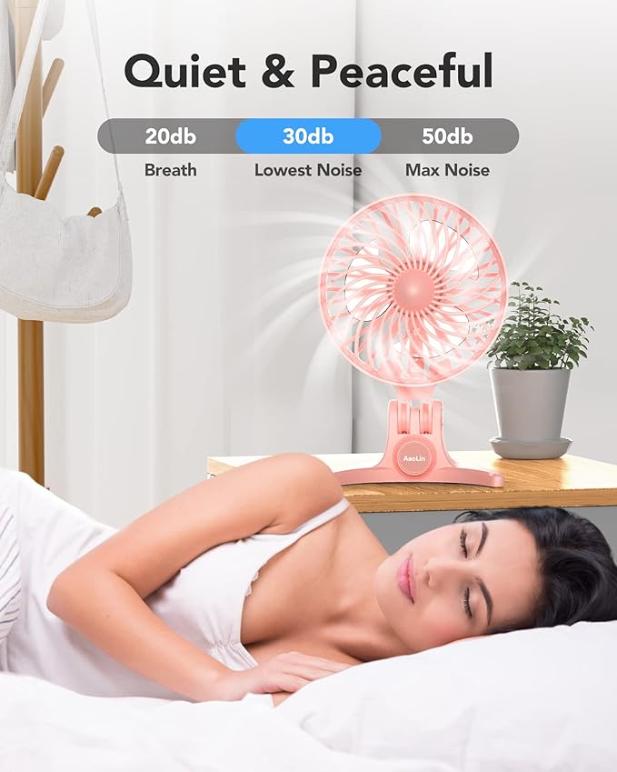USB Desk Fan, Small Fans with CVT Variable Speeds, Strong Cooling Airflow, Quiet Portable, Desktop Mini Personal Table Fan for Room, Home,Office, Bedroom, Pink