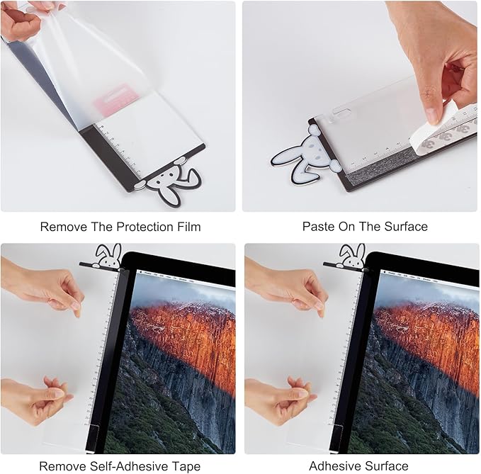 Office Desk Accessories 2pcs Multifunction Computer Monitor Memo Board - Transparent Computer Side Panel Memo Creative Monitor Side Panel Suitable for Office Home Desktop (Monitor Memo Board 9)