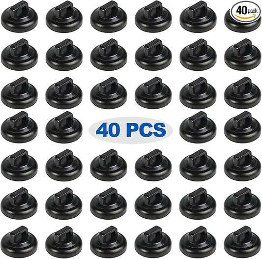 Magnetic Cable Zip Tie Mounts Clips Multipurpose Zip Ties Mount Base Holder Black Wire Cable Holder Mount Wire Clips Management for Home Office Marine Electrical Wiring (Black, 40 Piece)