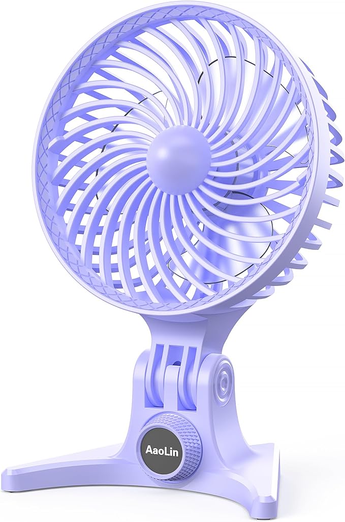 USB Desk Fan, Small Fans with CVT Variable Speeds, Strong Cooling Airflow, Quiet Portable, Desktop Mini Personal Table Fan for Room, Home, Office, Bedroom, Purple