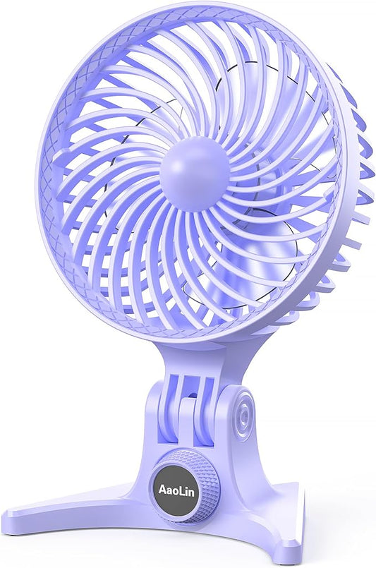 USB Desk Fan, Small Fans with CVT Variable Speeds, Strong Cooling Airflow, Quiet Portable, Desktop Mini Personal Table Fan for Room, Home, Office, Bedroom, Purple