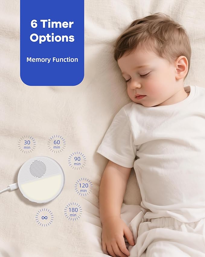 Wall Plug in/Cable Connection White Noise Sound Machine, Seaside Sunset Noise Machines for Sleeping Baby, Adults, White Noise Machine for Office Privacy & Noise Canceling, Clinic Talks, 2 Pack