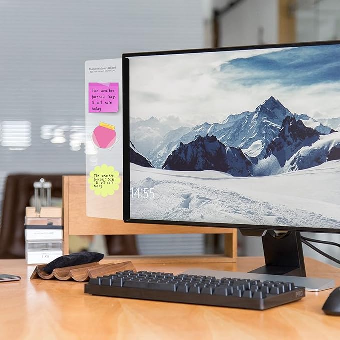 Office Desk Accessories 3pcs Multifunction Computer Monitor Memo Board - Transparent Computer Side Panel Memo Creative Monitor Side Panel Suitable for Office Home Desktop