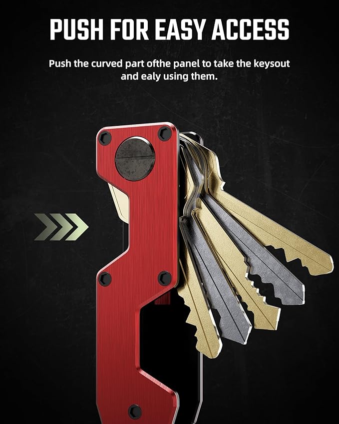 Key Organizer Compact Key Holder Metal Key Chain Minimalist key case key holder for keychain Secures 1-5 Keys