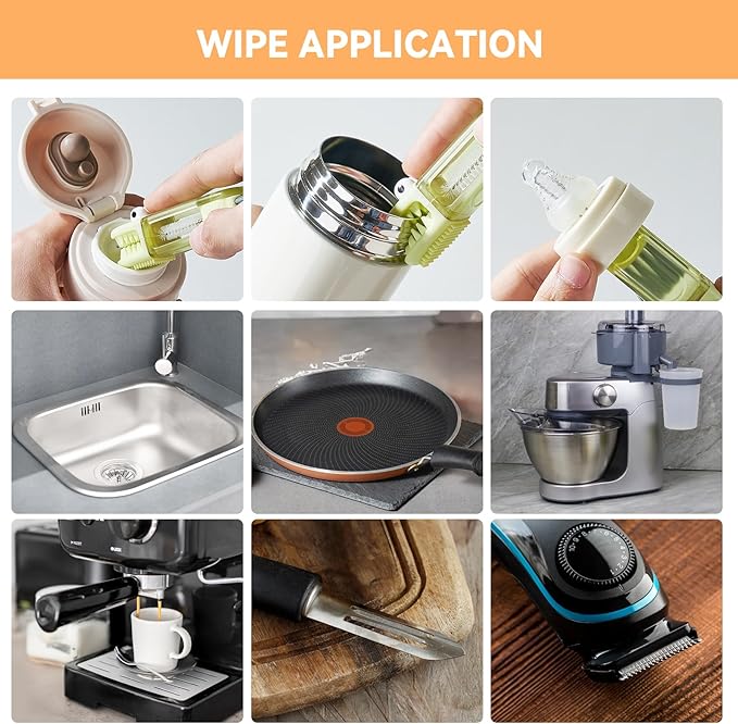 3 in 1 Cup Lid Gap Cleaning Brush Set, Multifunctional Bottle Cleaning Brush, Silicone Cup Lid Gap Cleaner, Home Kitchen Crevice Cleaning Tools (Green)