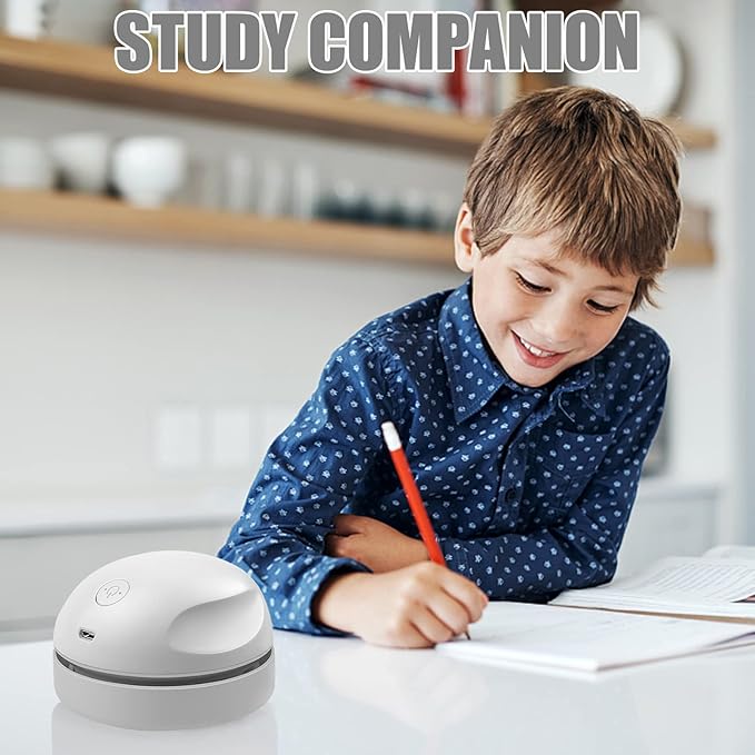 prowithlin Desktop Vacuum Cleaner USB Charging with Vacuum Nozzle Cleaning Brush, Detachable Design & Portable Mini Table Dust Vaccum Cleaners, Cleaning Dust, Crumbs, Piano, Computer, Car Etc(Gray)