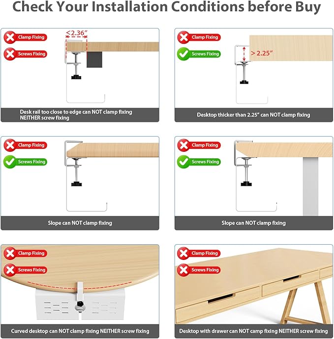 KEEGH 16'' Under Desk Cable Management Tray, No Drill Clamp/Screws Mount, Sturdy Metal Cable Tray for Place Power Strip, Cord Management Tray for Home Office, Gaming Desk, Standing Desk, 1 Pack, White
