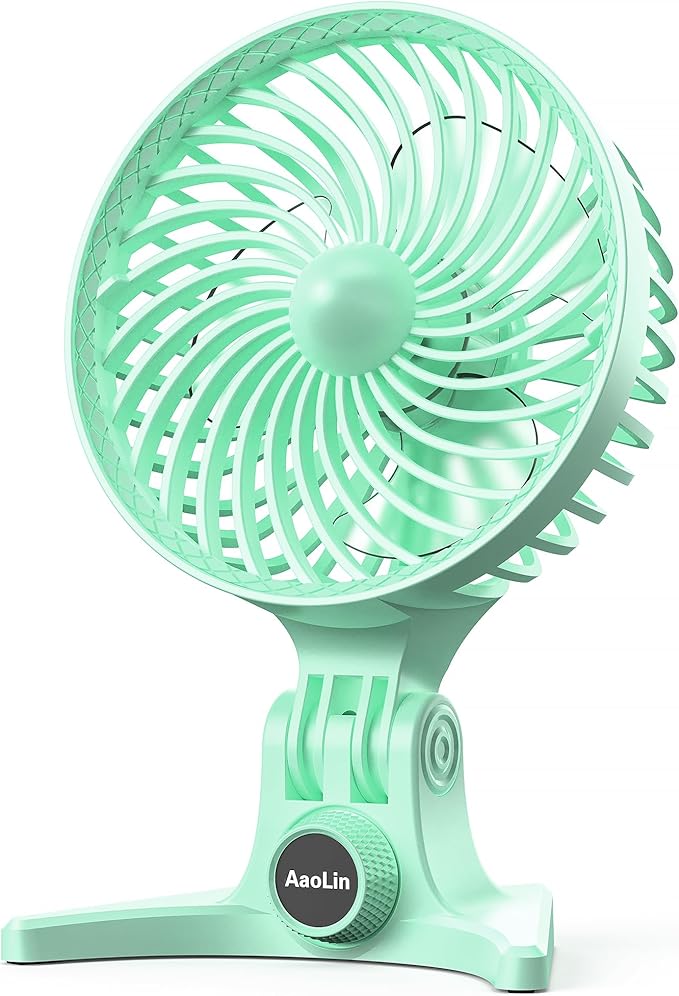 USB Desk Fan, Small Fans with CVT Variable Speeds, Strong Cooling Airflow, Quiet Portable, Desktop Mini Personal Table Fan for Room, Home, Office, Bedroom, Green