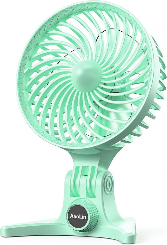 USB Desk Fan, Small Fans with CVT Variable Speeds, Strong Cooling Airflow, Quiet Portable, Desktop Mini Personal Table Fan for Room, Home, Office, Bedroom, Green