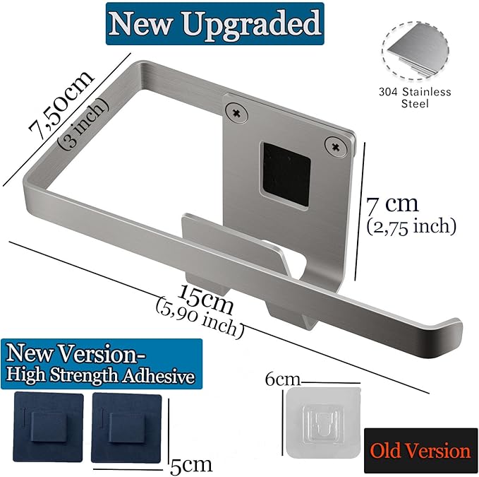 GAViA Kitchen Sink Sponge Holder - Sponge and Dish Cloth Hanger, Adhesive Rustproof Kitchen Sink Rack, 304 Stainless Steel, No Drilling