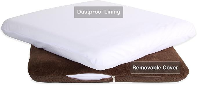 Sigmat Recliner Cushion for Elderly with Memory Foam 20x20x3 Inches Large Square Seat Cushion for Recliner Chair, Floor Pillow, Truck Seat Cushion Camel