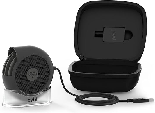 Vornado PEBL PAK Portable Desk Fan with Carry Case, USB Fan, Magnetic Base, Adjustable Airflow, Personal Spot-Cooling, 2 Speed Settings, Included Wall Adapter, Perfect as Home, Office, or Travel Fan