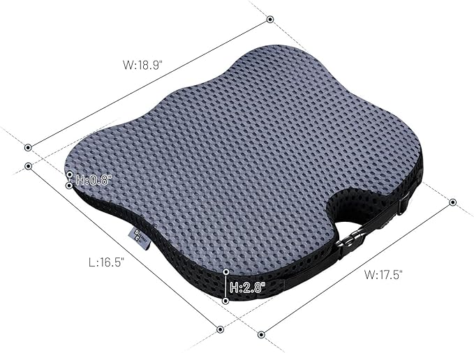 Wedge Car Seat Cushion for Better Visibility & Sciatica Pain Relief - High Density Memory Foam, Non-Slip Ergonomic Car Seat Cushion for Driving, Universal Fit for Car, SUV,Truck & Tractor