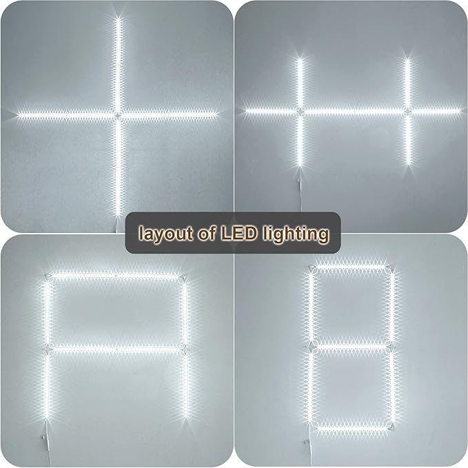 WOBANE LED Display Light Kit, Set of 8x12 inch LED Strip Bar, Cabinet Lighting for Showcase, Bookshelf,Kitchen Counter,Shelves,Rope Lighting with 24W Adapter,6000K White DIY Lamp,Cross Light