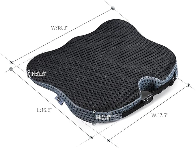 Wedge Car Seat Cushion for Better Visibility & Sciatica Pain Relief - High Density Memory Foam, Non-Slip Ergonomic Car Seat Cushion for Driving, Universal Fit for Car, SUV,Truck & Tractor