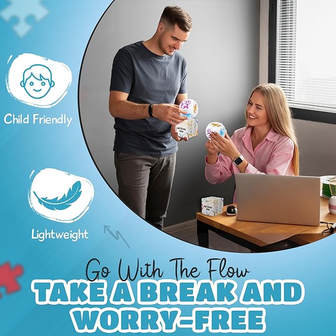 Stress Cube – Squishy Fidget Toy for Adults, Quiet Stress Relief Desk Toy for Office, Anxiety Fidget, Funny Coworker Gift, White Elephant Gift for Men & Women