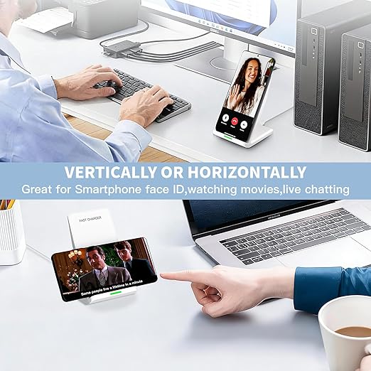 Wireless Charging Phone Stand,15W Fast Wireless Charger Station with 20W Adapter USBC Charger for Apple iPhone 17 Pro Max/17 Pro/Air/16/15/14/13,Samsung Galaxy S25 Ultra/S24/S23/S22/Z Flip Fold/Note20