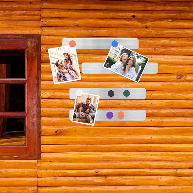 Magnetic Board Frameless Stainless Iron Board Strips Magnetic Strips with Adhesive Backing Magnet Board Magnetic Bulletin Board Bar Memo Board with 10pcs Colorful Magnets for Home Office (5PCS)