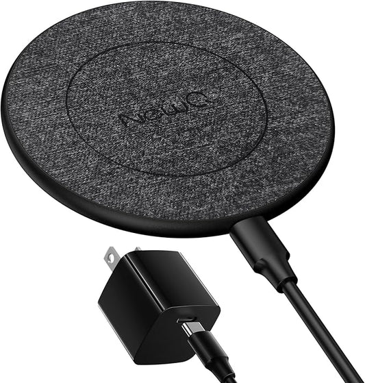 Wireless Charging Pad with Wall Charger, 15W Max Wireless Charger for iPhone 15/14/13/12/11/X/8 Mini/SE/Pro/Max/Plus, S23/S22/S21/S20/S10/S9/S8/S7/Note20/10/9/8, Air Pods/Pro, 1 Pack