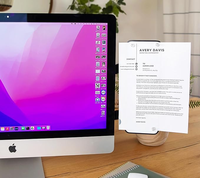 Removable Multi-Use Laptop and Monitor Memo Board; 11.8" x 4.3" Magnetic Whiteboard, Black Brackets, Marker, Mirror, and 4 Magnets Included; Document Holder; Small Dry Erase Board; Sticky Note Holder