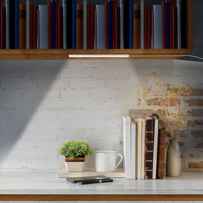 12 Inch Under Cabinet Light, Closet Light - Magnetic & Stick Mount, Flicker-Free Eye-Care Lighting, USB Powered Bright Lights for Kitchen, Room,Shelf (AC Adapter Included)