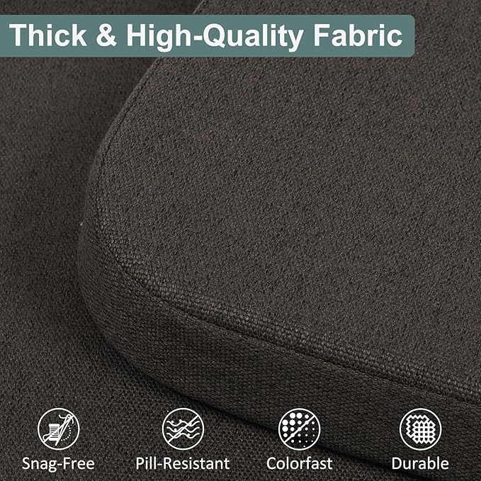 Shinnwa Seat Cushions for Dining Room Chairs 4 Pack, Patented Design Memory Foam Dining Chair Pads with Ties and Washable Cover, Set of 4, 17" x 16" x 2", Dark Brown