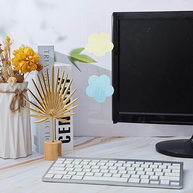 Zonon 4 Pieces Monitor Memo Board, Memo Boards for Computers Transparent Acrylic Monitor Side Panel Office Desk Accessories Desktop Computer Sticky Note Holder for Office Home Work Desk