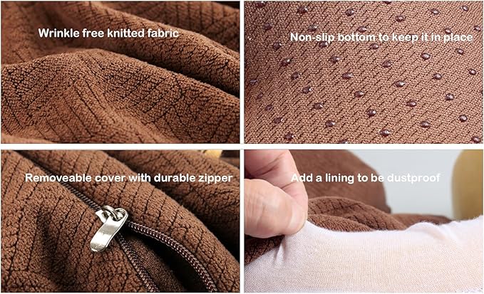 Sigmat Recliner Cushion for Elderly with Memory Foam 20x20x3 Inches Large Square Seat Cushion for Recliner Chair, Floor Pillow, Truck Seat Cushion Camel