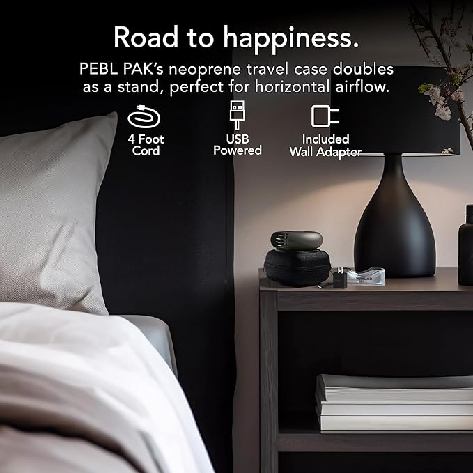 Vornado PEBL PAK Portable Desk Fan with Carry Case, USB Fan, Magnetic Base, Adjustable Airflow, Personal Spot-Cooling, 2 Speed Settings, Included Wall Adapter, Perfect as Home, Office, or Travel Fan