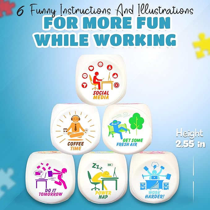 Stress Cube – Squishy Fidget Toy for Adults, Quiet Stress Relief Desk Toy for Office, Anxiety Fidget, Funny Coworker Gift, White Elephant Gift for Men & Women